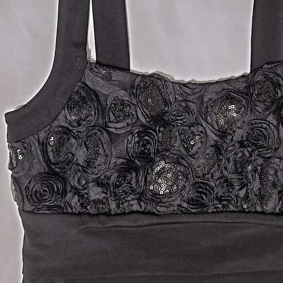 Sweet Storm Black Textured Floral Bodice Dress – Women’s Size Small - Picture 4 of 7